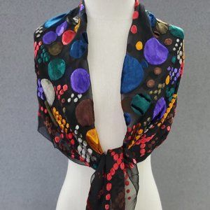 Women's Colorful Multicolor Polka Dot Design Scarf